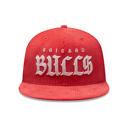 Pictured is this NBA Old English Chicago Bulls 9FIFTY Snapback cap in red. 2