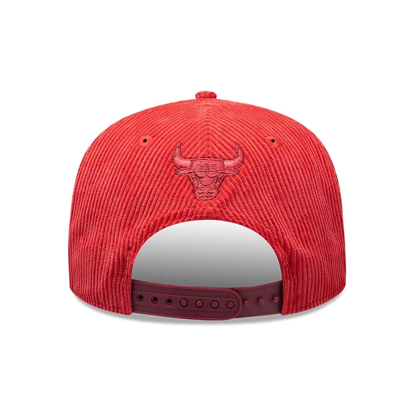 Pictured is this NBA Old English Chicago Bulls 9FIFTY Snapback cap in red. 4