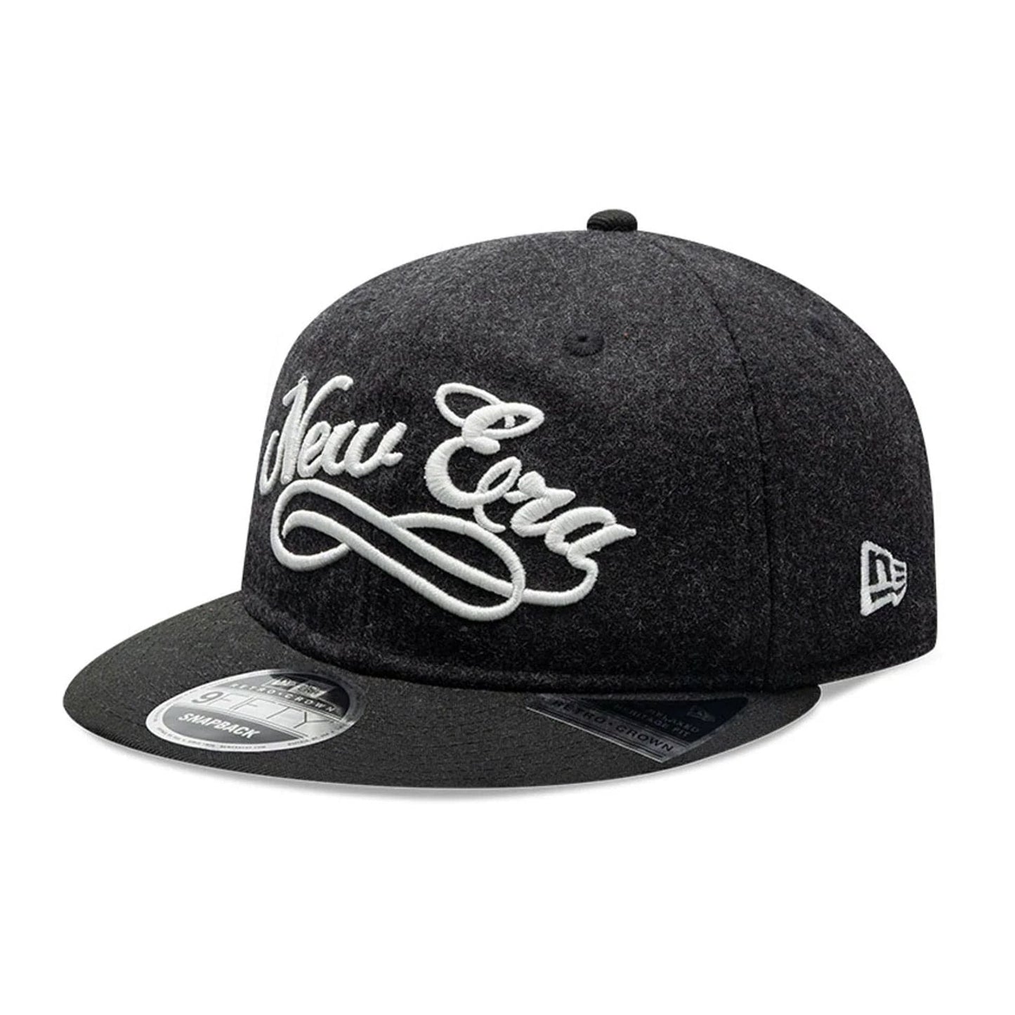 Pictured is this New Era Melton Wool Retro Crown 9FIFTY cap in black. 1