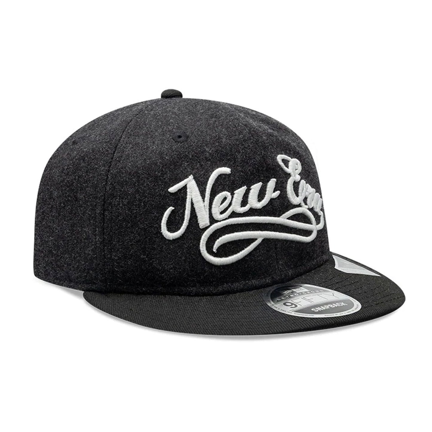Pictured is this New Era Melton Wool Retro Crown 9FIFTY cap in black. 3