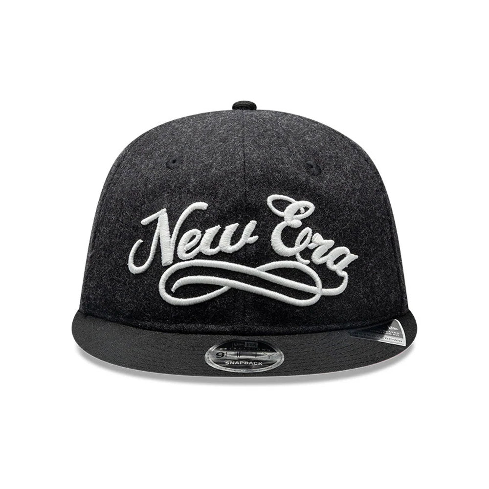Pictured is this New Era Melton Wool Retro Crown 9FIFTY cap in black. 2