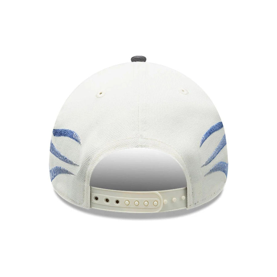 Pictured is this MLB Flame LA Dodgers 9FORTY A-Frame cap in Cream. 5