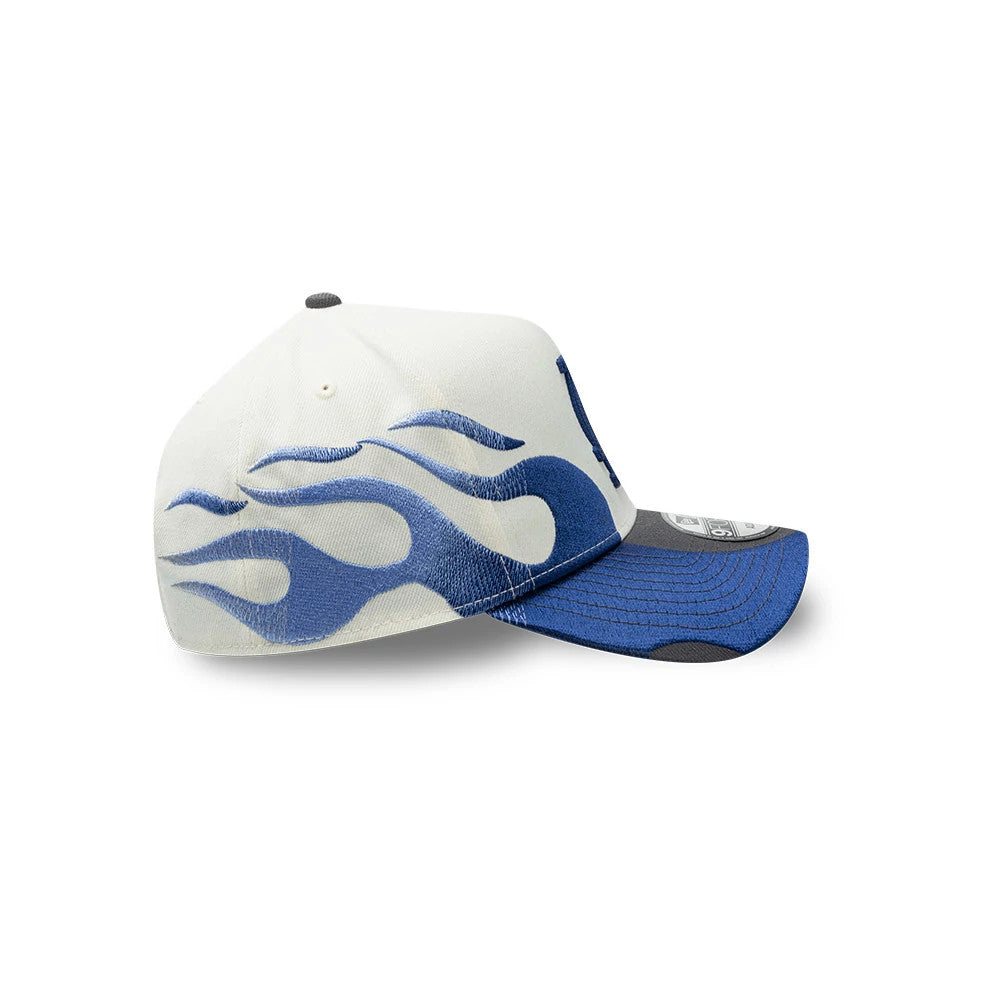 Pictured is this MLB Flame LA Dodgers 9FORTY A-Frame cap in Cream. 7