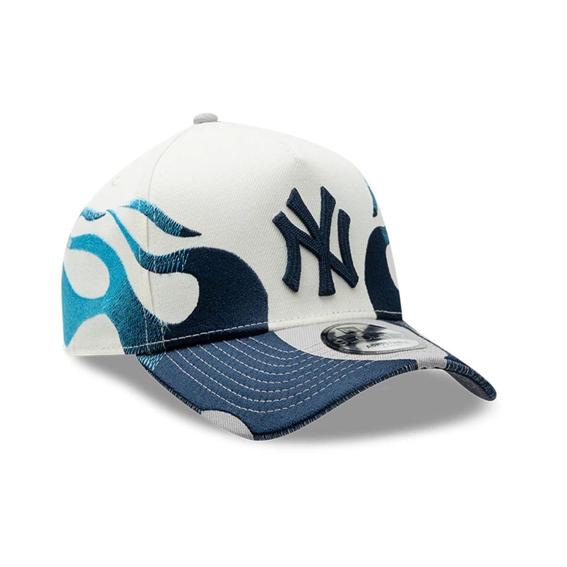 Pictured is this MLB Flame New York Yankees 9FORTY A-Frame cap in Cream. 4