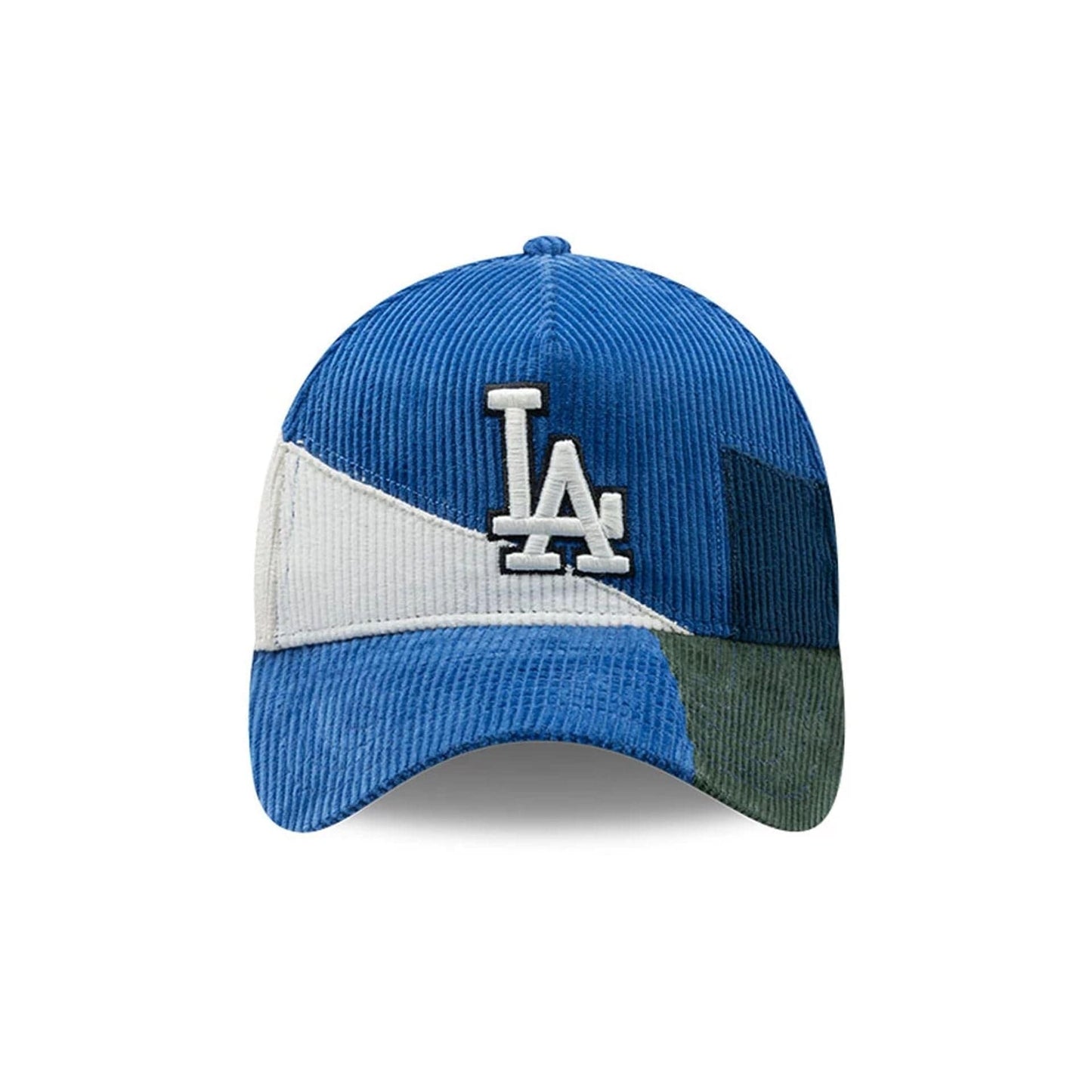 Pictured is this MLB Patchwork LA Dodgers 9FORTY A-Frame cap in dark blue. 3