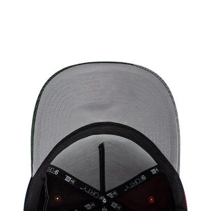Pictured is this New Era Patchwork 9FORTY A-Frame cap in Red. 2