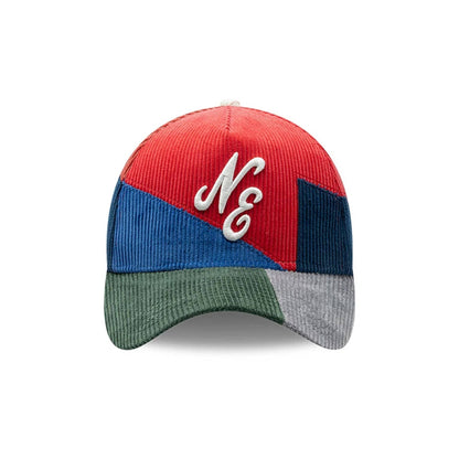 Pictured is this New Era Patchwork 9FORTY A-Frame cap in Red. 3