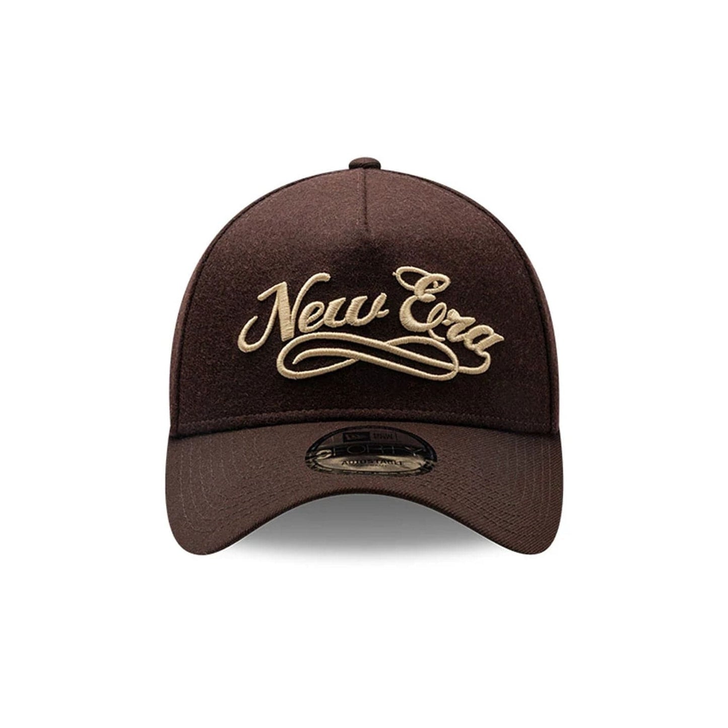 Pictured is this New Era Melton Wool 9FORTY A-Frame cap in Black. 3