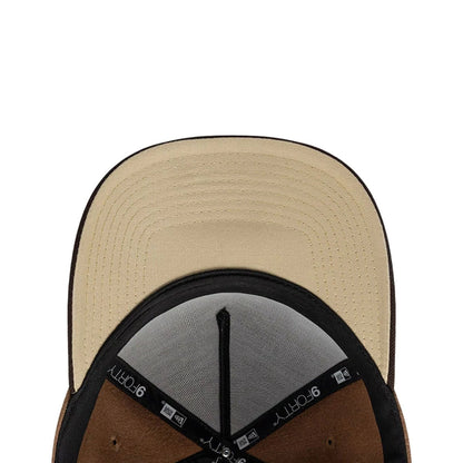 Pictured is this New Era Melton Wool 9FORTY A-Frame cap in beige. 2