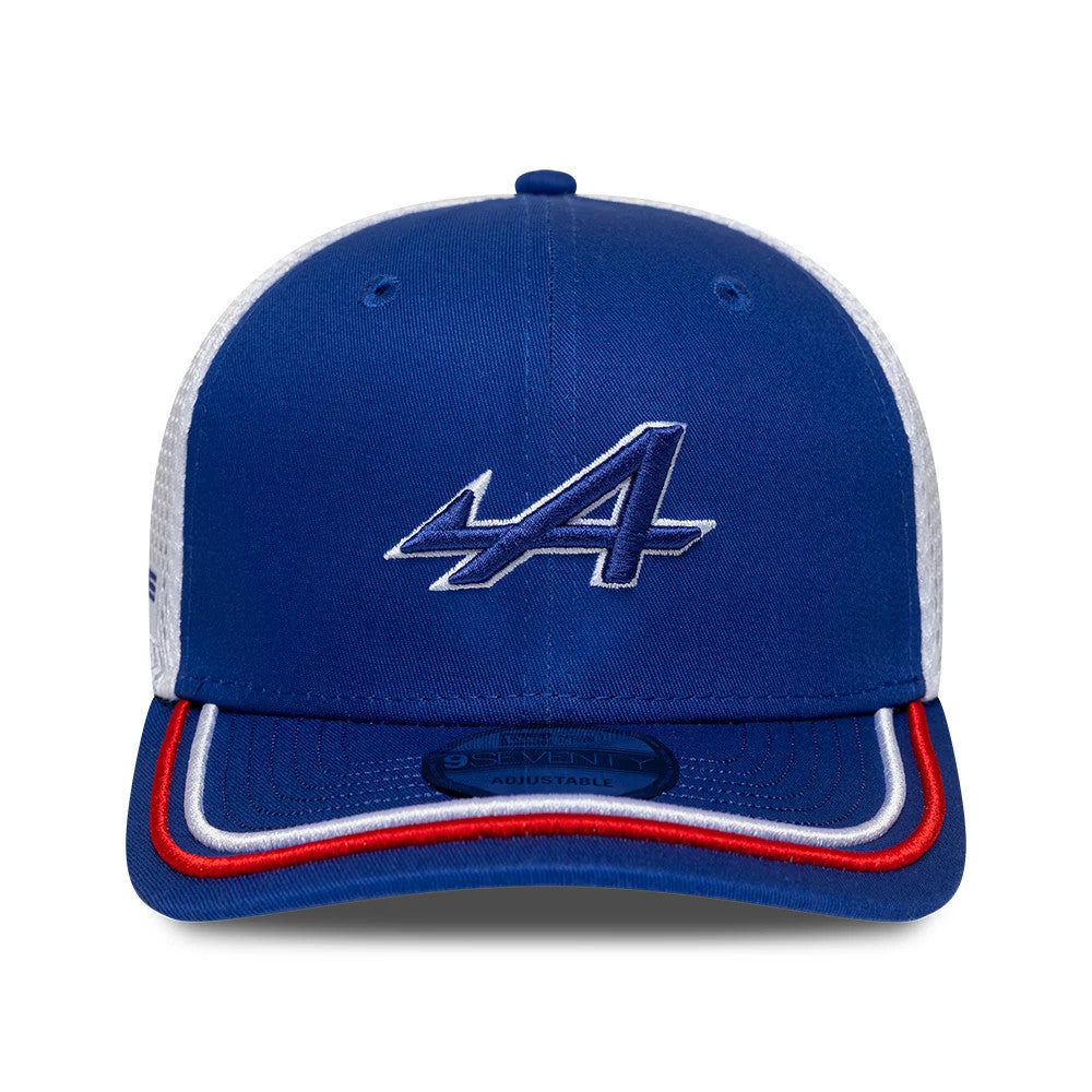 Pictured is this Alpine Racing World Endurance Championship 2025 9SEVENTY Stretch Snap adjustable cap in blue. 2