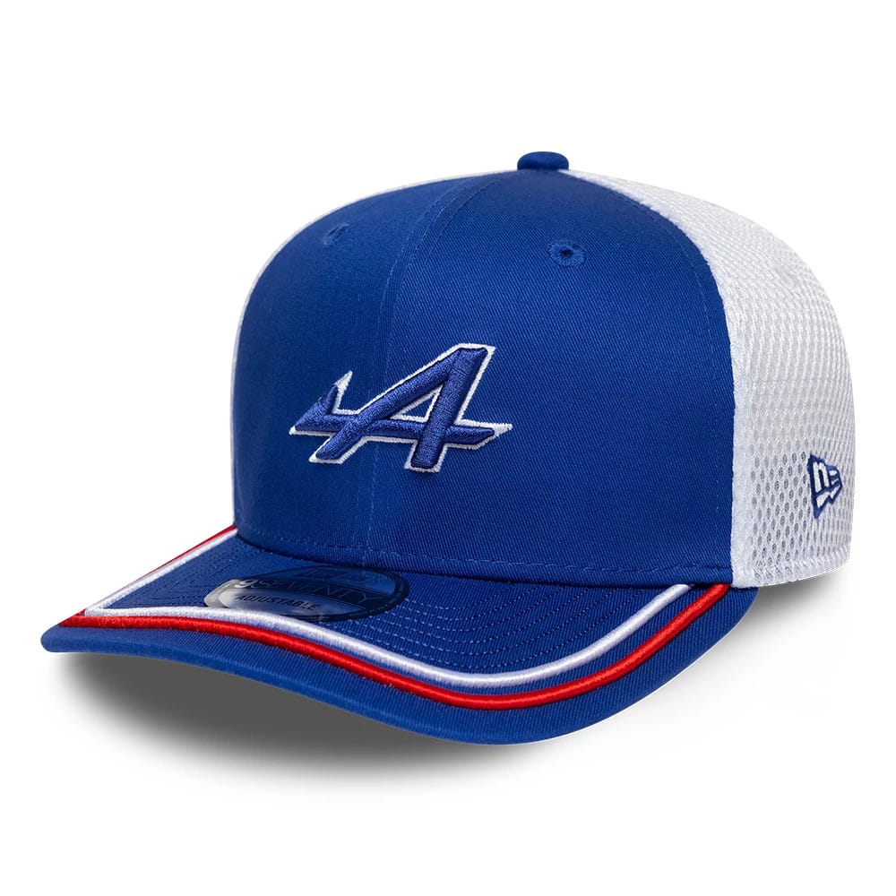 Pictured is this Alpine Racing World Endurance Championship 2025 9SEVENTY Stretch Snap adjustable cap in blue. 3