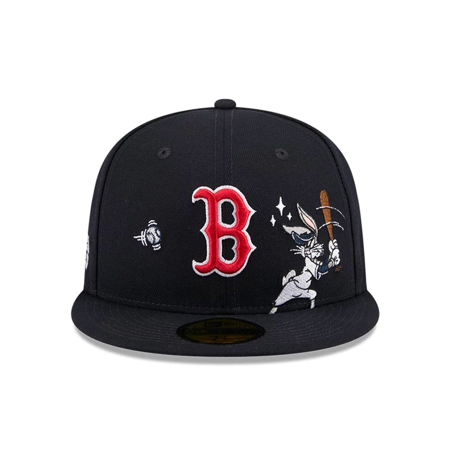 Pictured is this MLB X Looney Tunes Bugs Bunny Boston Red Sox 59FIFTY Fitted cap in navy. 4