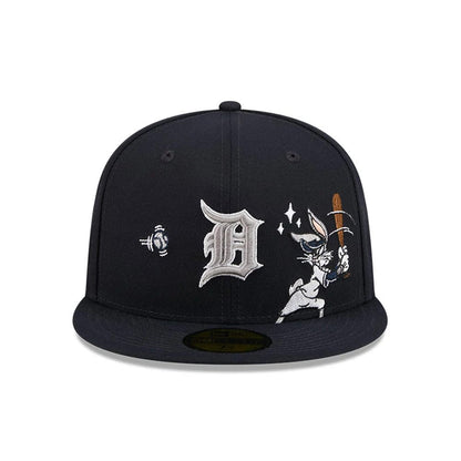 Pictured is this MLB X Looney Tunes Bugs Bunny Detroit Tigers 59FIFTY Fitted cap in navy. 3