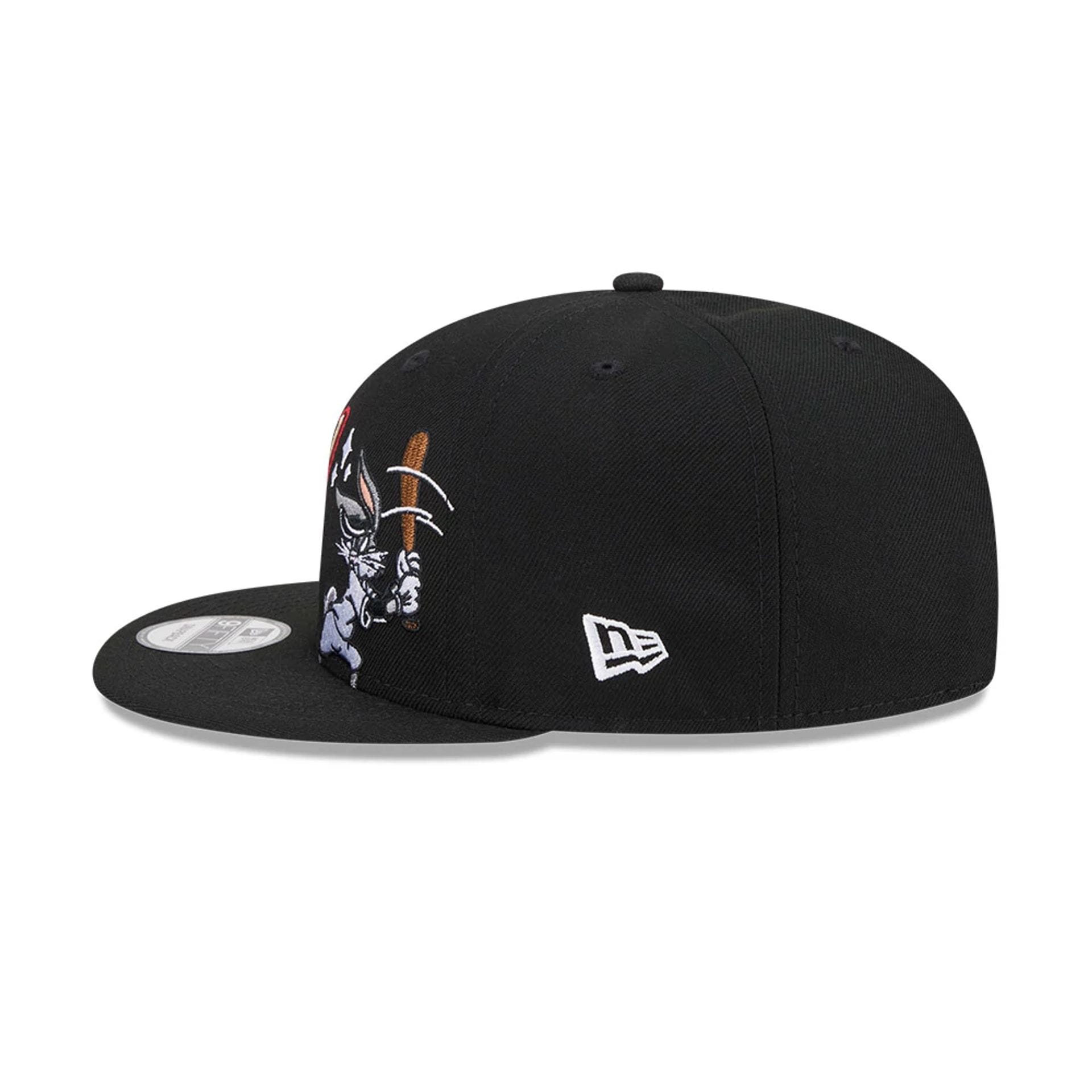 Pictured is this MiLB X Looney Tunes Bugs Bunny El Paso Chihuahuas 9FIFTY Snapback Adjustable cap in black. 7