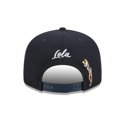 Pictured is this MLB X Looney Tunes Lola Bunny New York Yankees 9FIFTY Snapback Adjustable cap in navy. 5