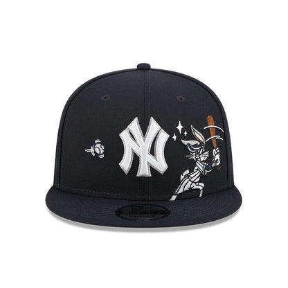 Pictured is this MLB X Looney Tunes Bugs Bunny New York Yankees 9FIFTY Snapback Adjustable cap in navy. 3