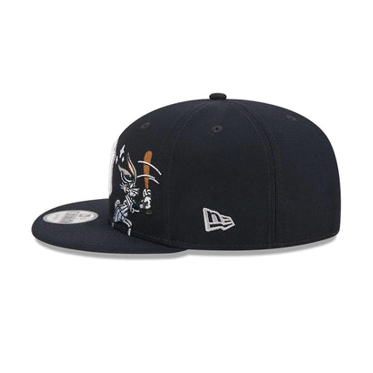 Pictured is this MLB X Looney Tunes Bugs Bunny New York Yankees 9FIFTY Snapback Adjustable cap in navy. 7