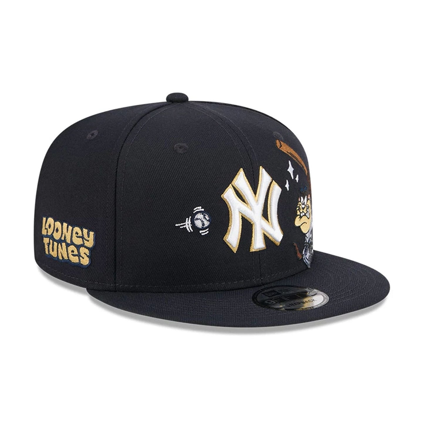 Pictured is this MLB X Looney Tunes Taz New York Yankees 9FIFTY Snapback Adjustable cap in navy. 4