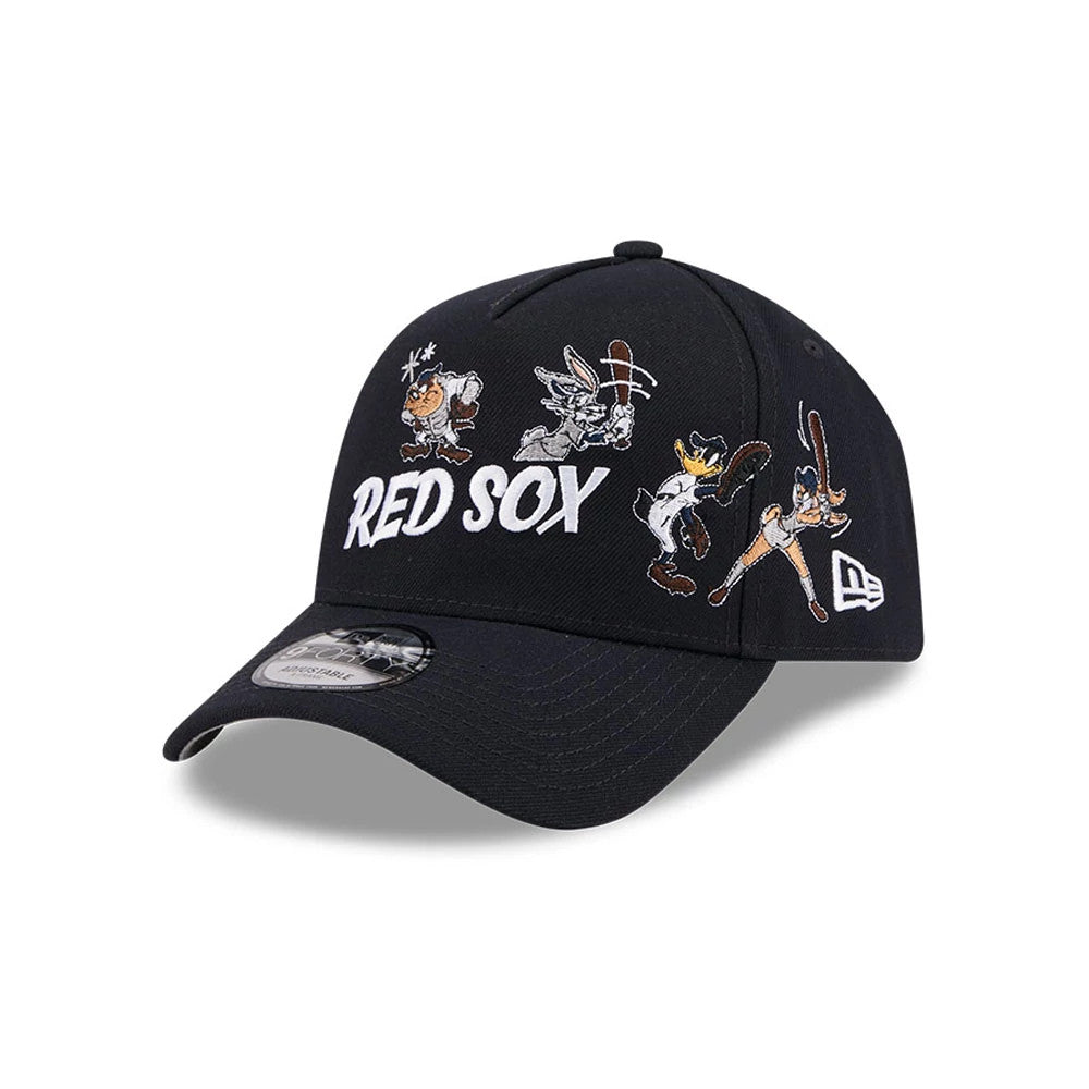 Pictured is this MLB X Looney Tunes Boston Red Sox 9FORTY A-Frame Adjustable cap in navy. 1