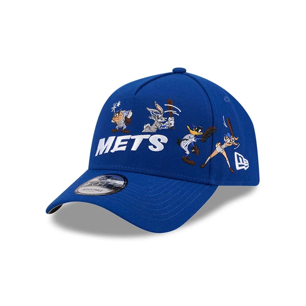 Pictured is this MLB X Looney Tunes New York Mets 9FORTY A-Frame Adjustable cap in blue. 1