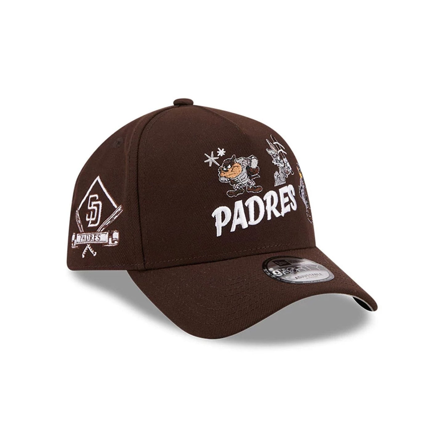 Pictured is this MLB X Looney Tunes San Diego Padres 9FORTY A-Frame Adjustable cap in dark brown. 4