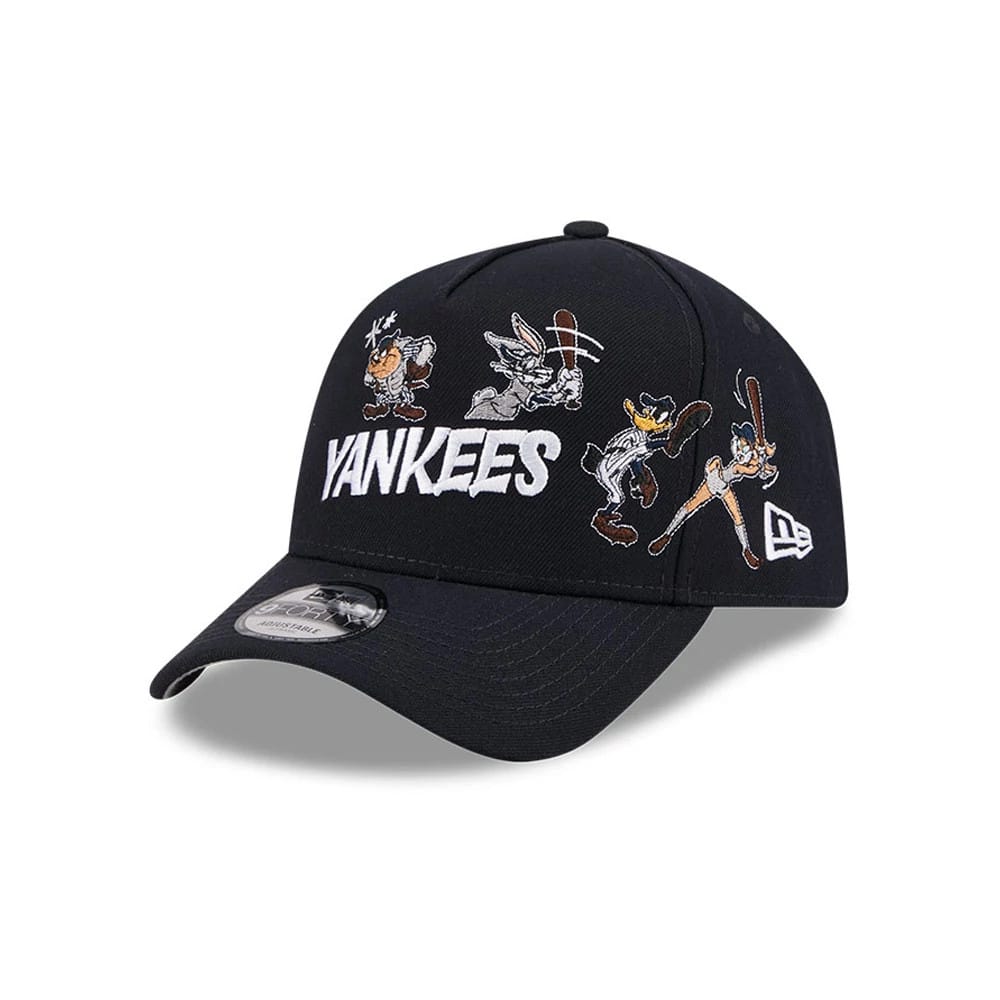 Pictured is this MLB X Looney Tunes New York Yankees 9FORTY A-Frame Adjustable cap in navy. 1
