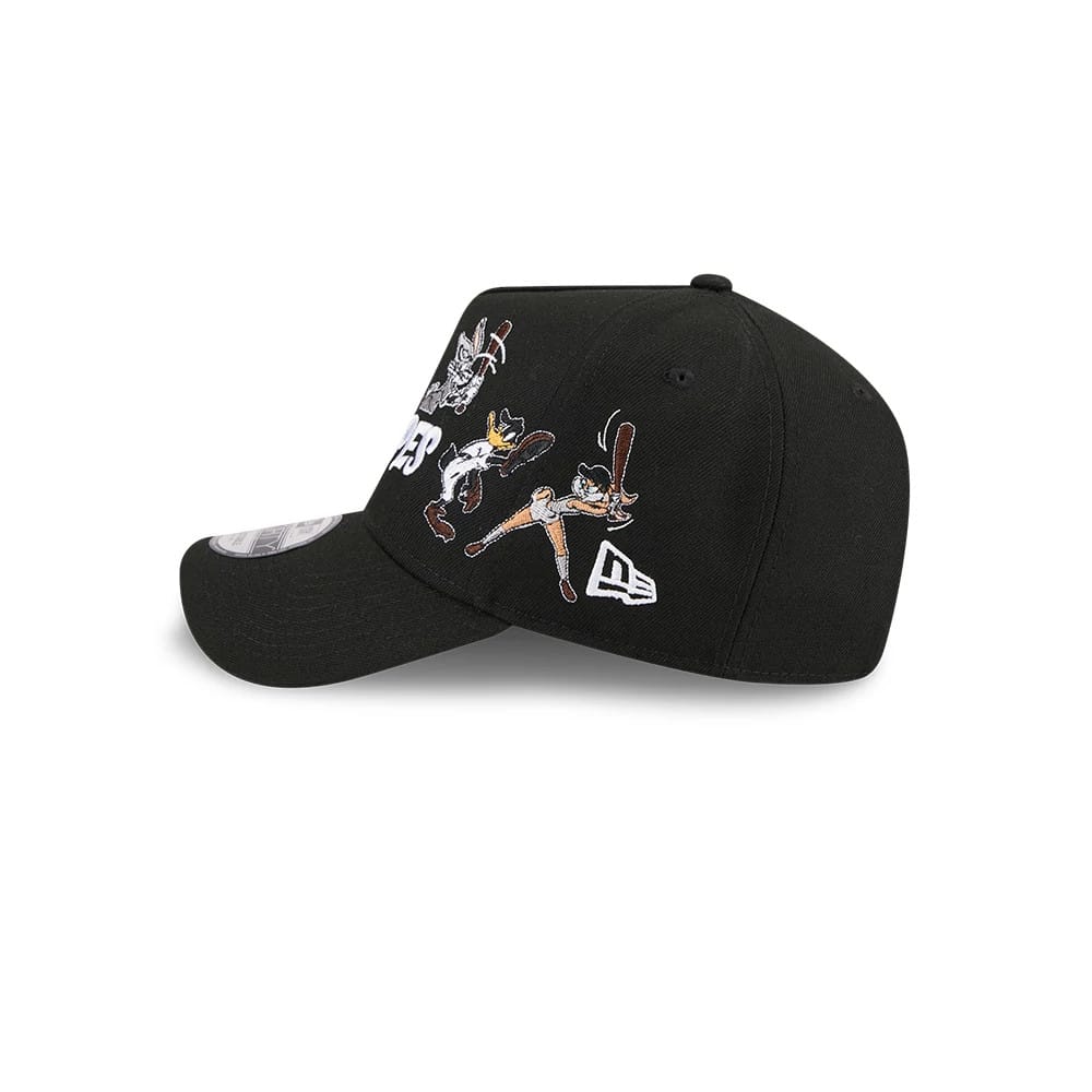 Pictured is this MiLB X Looney Tunes Albuquerque Isotopes 9FORTY A-Frame Adjustable cap in black. 7