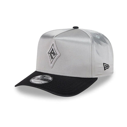 Pictured is this WNBA Draft 2026 Las Vegas Aces 9FIFTY A-Frame Snapback cap in silver. 3