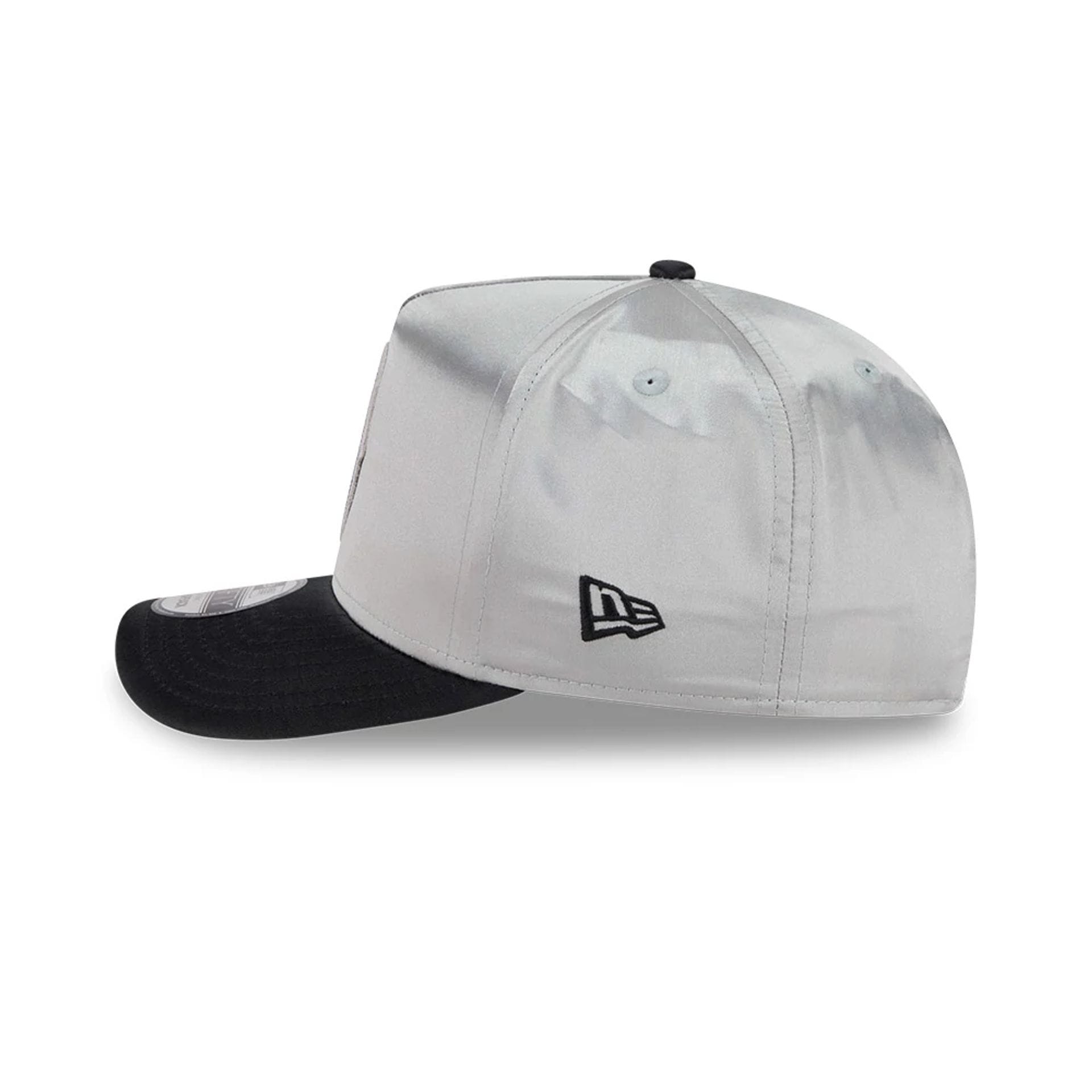 Pictured is this WNBA Draft 2026 Las Vegas Aces 9FIFTY A-Frame Snapback cap in silver. 5