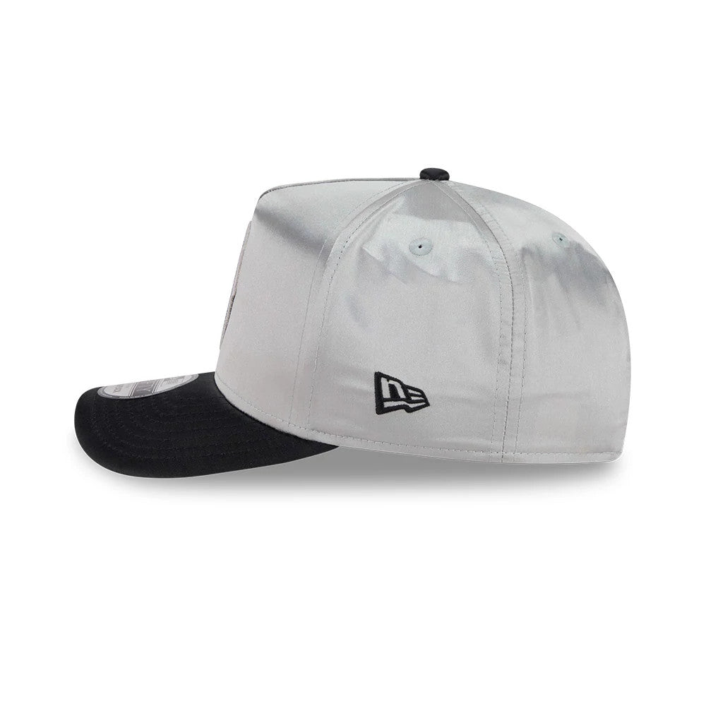 Pictured is this WNBA Draft 2026 Las Vegas Aces 9FIFTY A-Frame Snapback cap in silver. 5