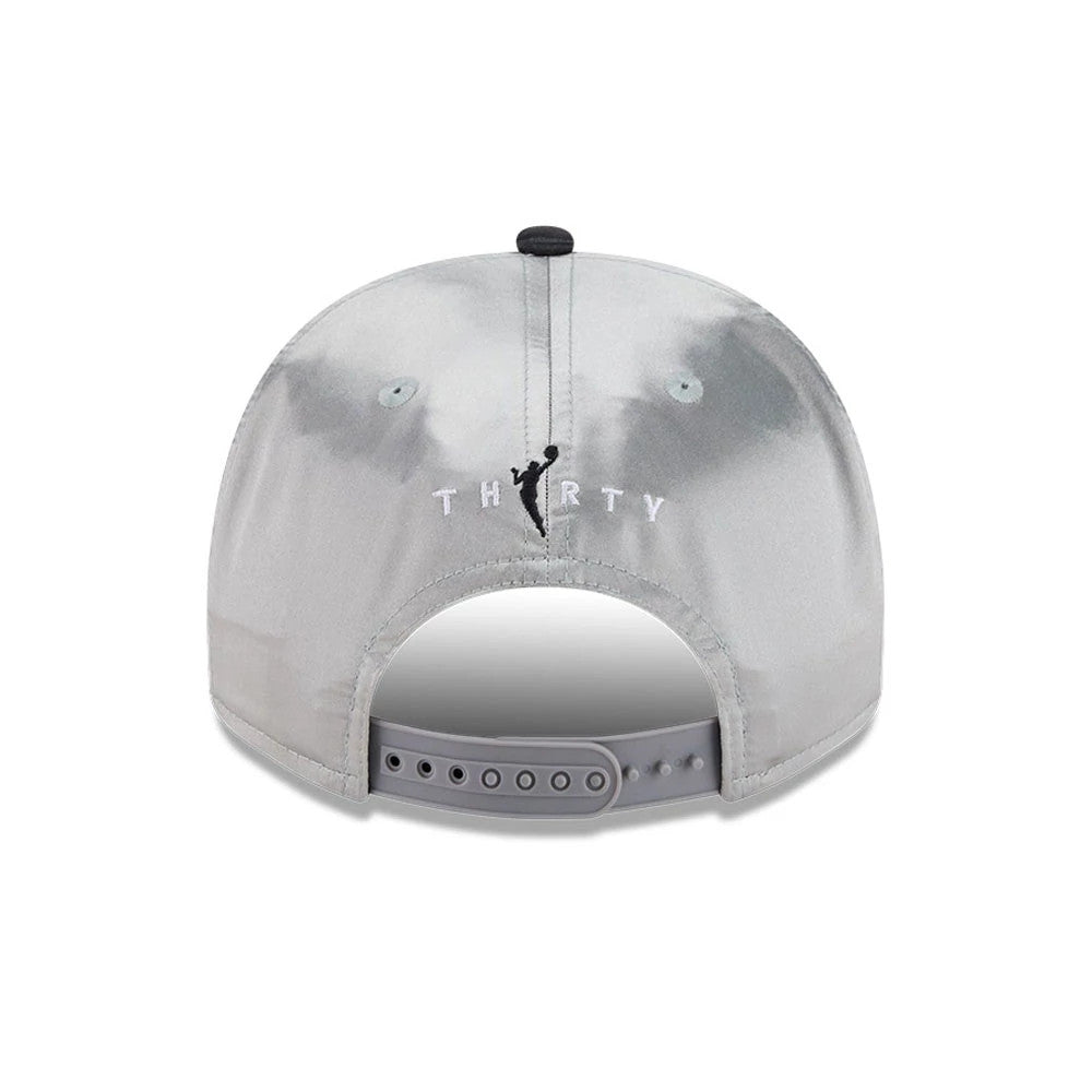 Pictured is this WNBA Draft 2026 Las Vegas Aces 9FIFTY A-Frame Snapback cap in silver. 6