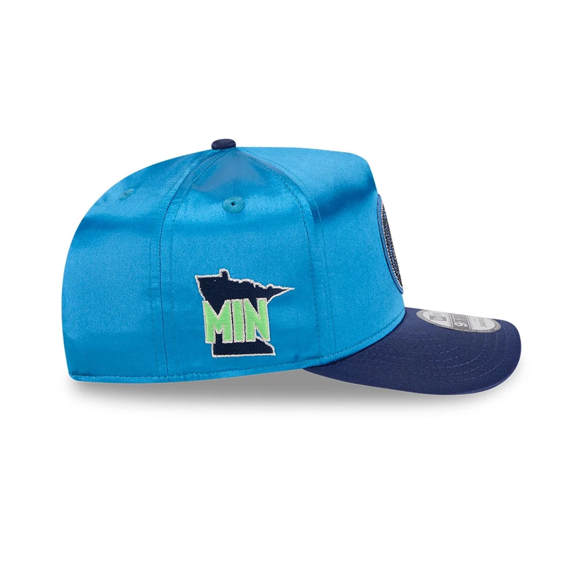 Pictured is this WNBA Draft 2026 Minnesota Lynx 9FIFTY A-Frame Snapback cap in blue. 5