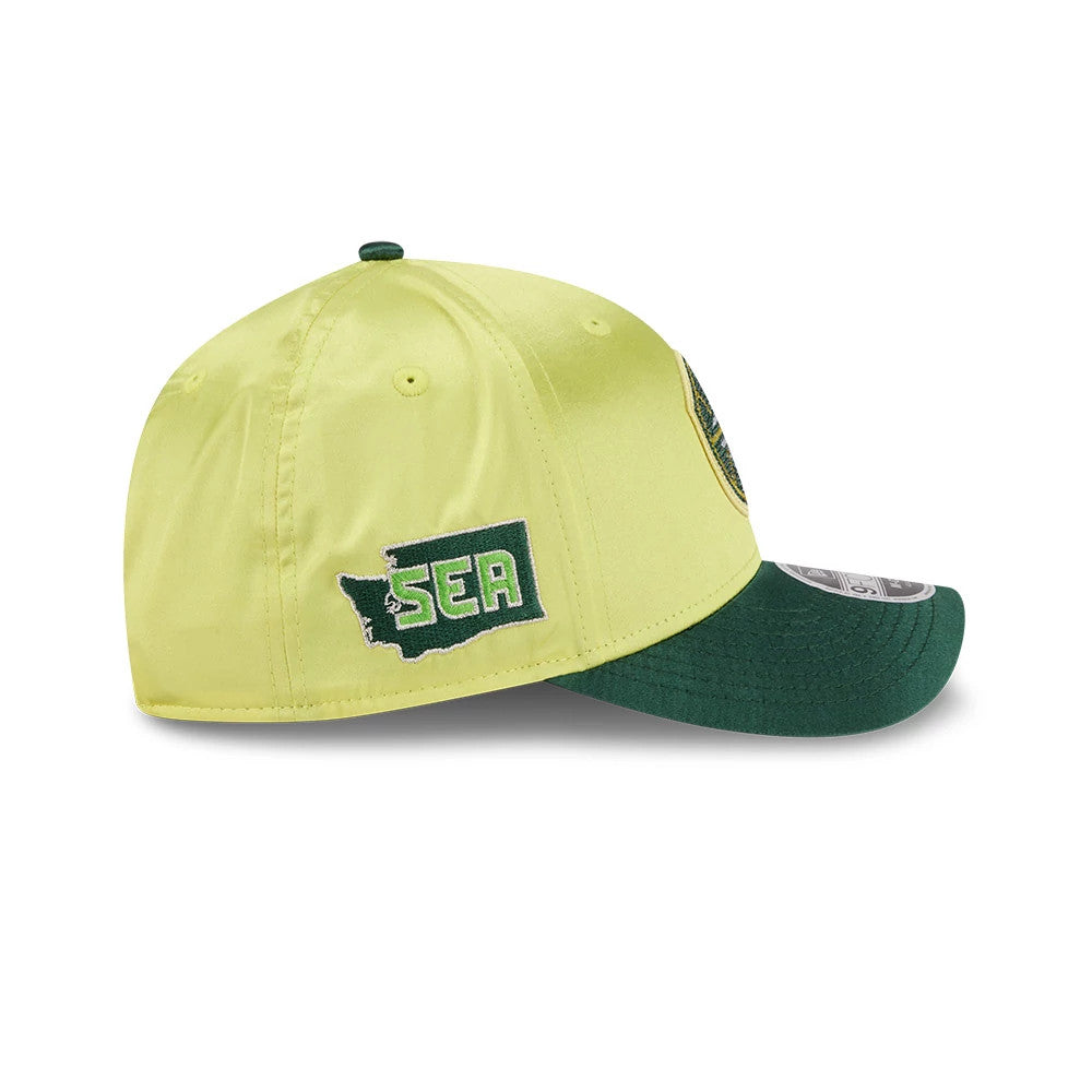 Pictured is this WNBA Draft 2026 Seattle Storm 9FORTY M-Crown cap in yellow. 5
