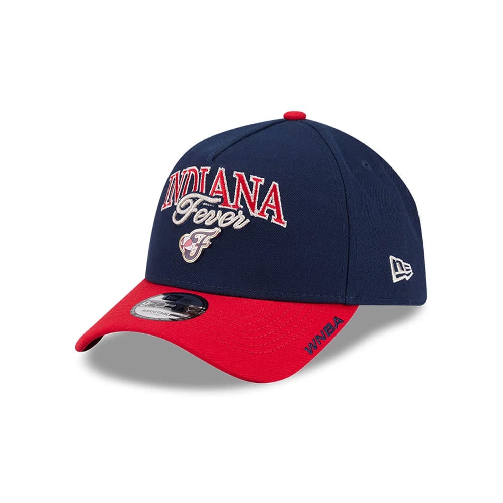 Pictured is this WNBA Tip Off 2026 Indiana Fever 9FORTY A-Frame cap in navy. 1