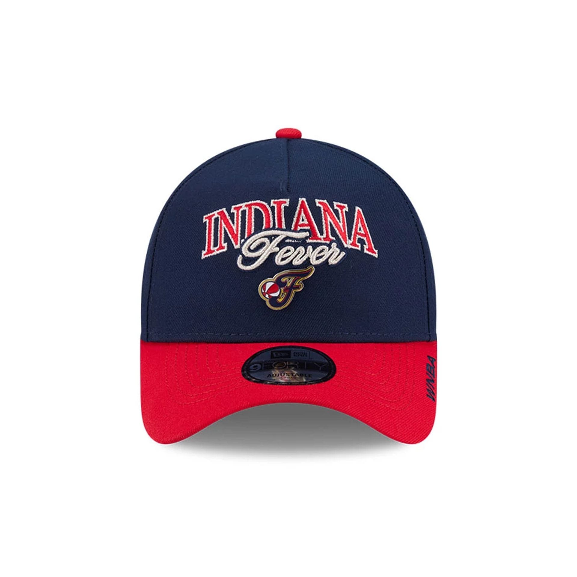 Pictured is this WNBA Tip Off 2026 Indiana Fever 9FORTY A-Frame cap in navy. 2
