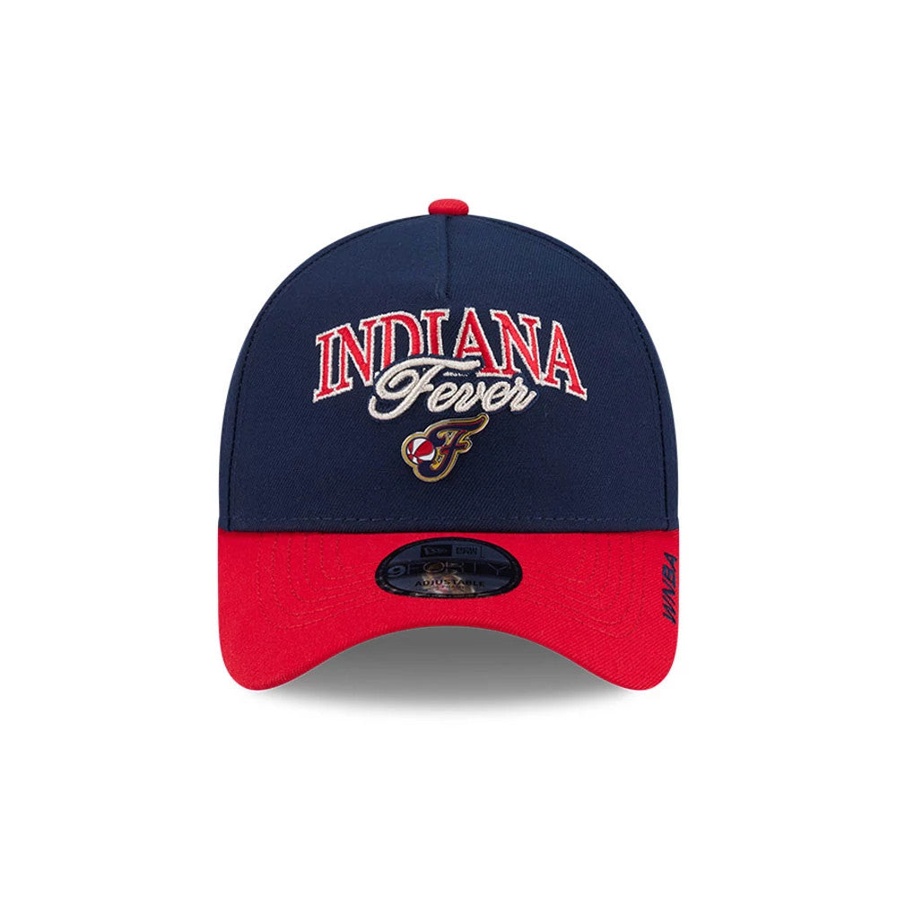 Pictured is this WNBA Tip Off 2026 Indiana Fever 9FORTY A-Frame cap in navy. 2