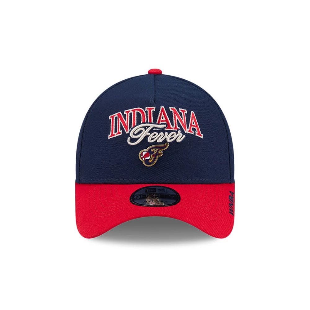 Pictured is this WNBA Tip Off 2026 Indiana Fever 9FORTY A-Frame cap in navy. 2