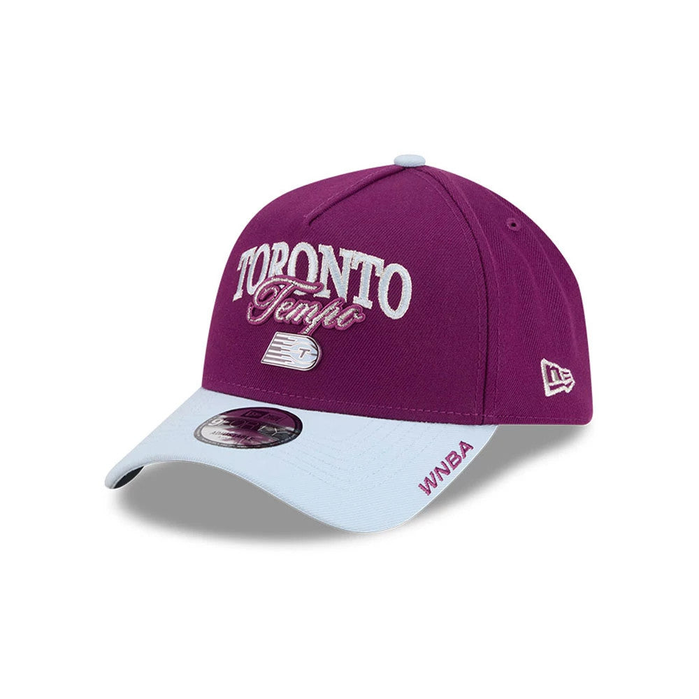 Pictured is this WNBA Tip Off 2026 Toronto Tempo 9FORTY A-Frame cap in dark red. 1