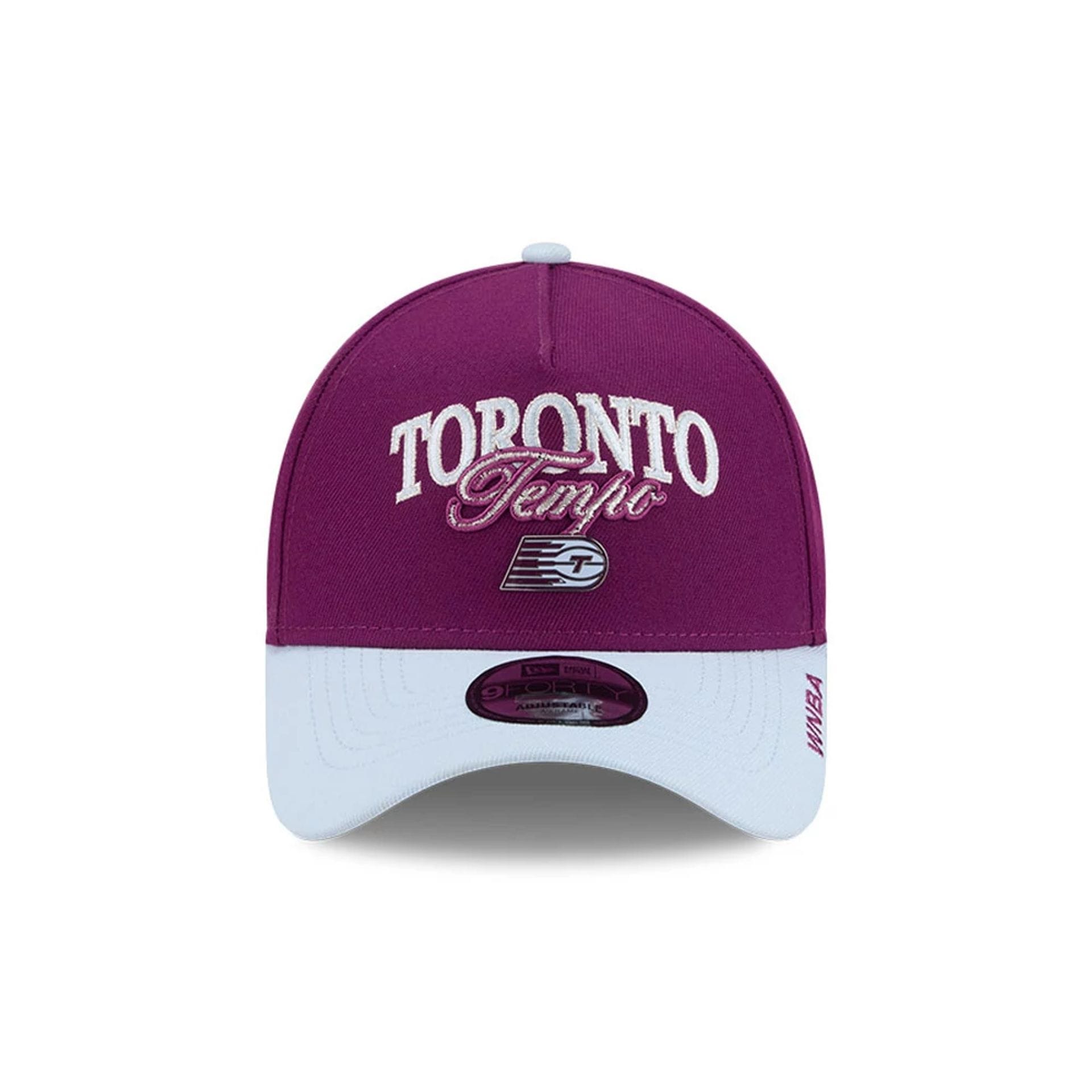 Pictured is this WNBA Tip Off 2026 Toronto Tempo 9FORTY A-Frame cap in dark red. 2
