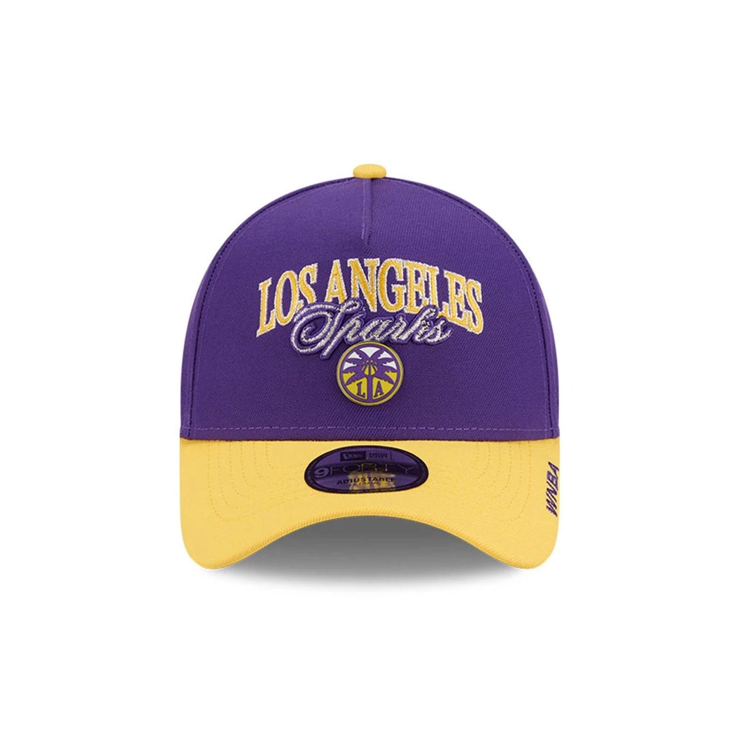 Pictured is this WNBA Tip Off 2026 LA Sparks 9FORTY A-Frame cap in purple. 2