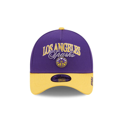 Pictured is this WNBA Tip Off 2026 LA Sparks 9FORTY A-Frame cap in purple. 2