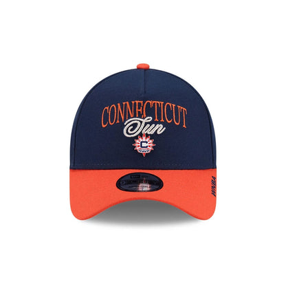 Pictured is this WNBA Tip Off 2026 Connecticut Sun 9FORTY A-Frame cap in navy. 2