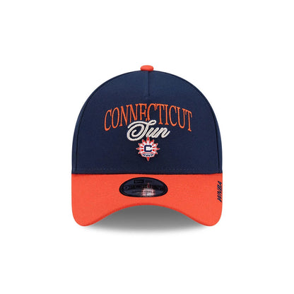 Pictured is this WNBA Tip Off 2026 Connecticut Sun 9FORTY A-Frame cap in navy. 2