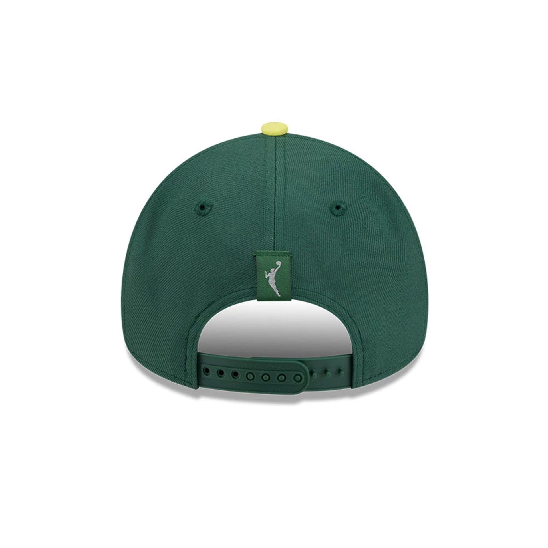 Pictured is this WNBA Tip Off 2026 Seattle Storm 9FORTY A-Frame cap in dark green. 6