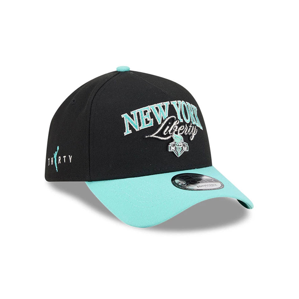 Pictured is this WNBA Tip Off 2026 New York Liberty 9FORTY A-Frame cap in black. 3