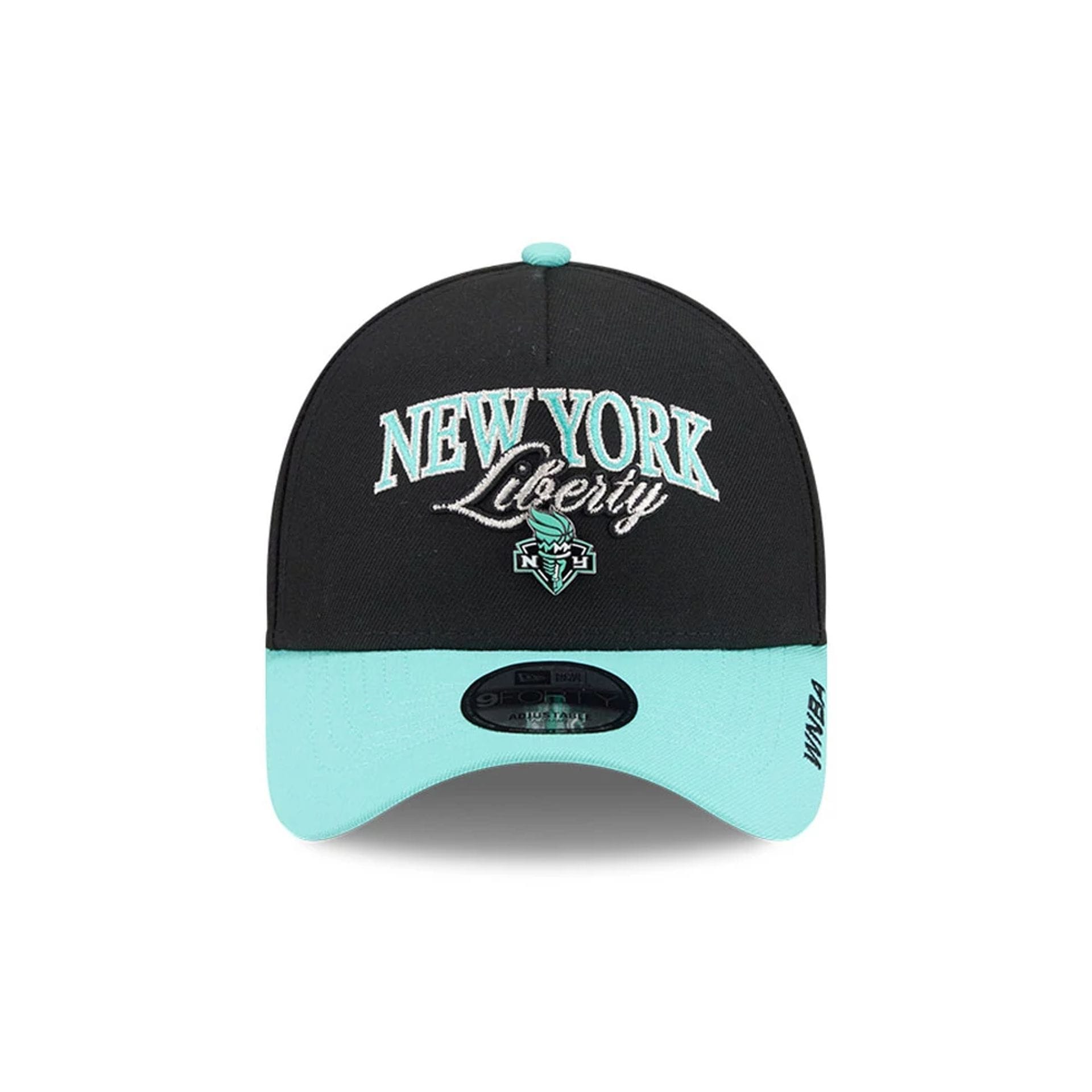 Pictured is this WNBA Tip Off 2026 New York Liberty 9FORTY A-Frame cap in black. 2
