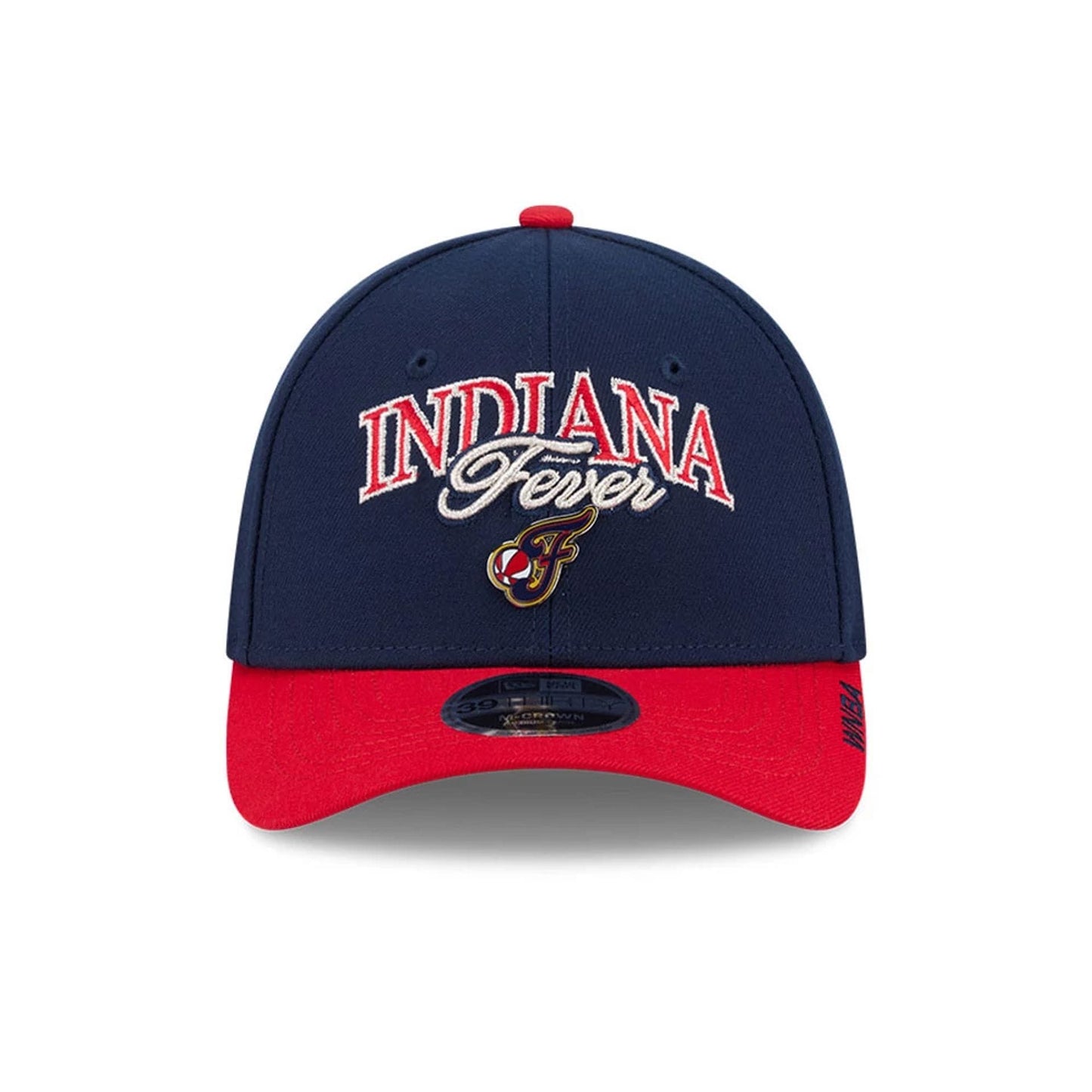 Pictured is this WNBA Tip Off 2026 Indiana Fever 39THIRTY M-Crown Stretch Fit cap in navy. 3