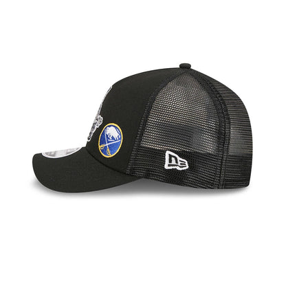 Pictured is this NHL Stanley Cup Champions Philadelphia Flyers 9FORTY M-Crown A-Frame Trucker Adjustable cap in black. 4