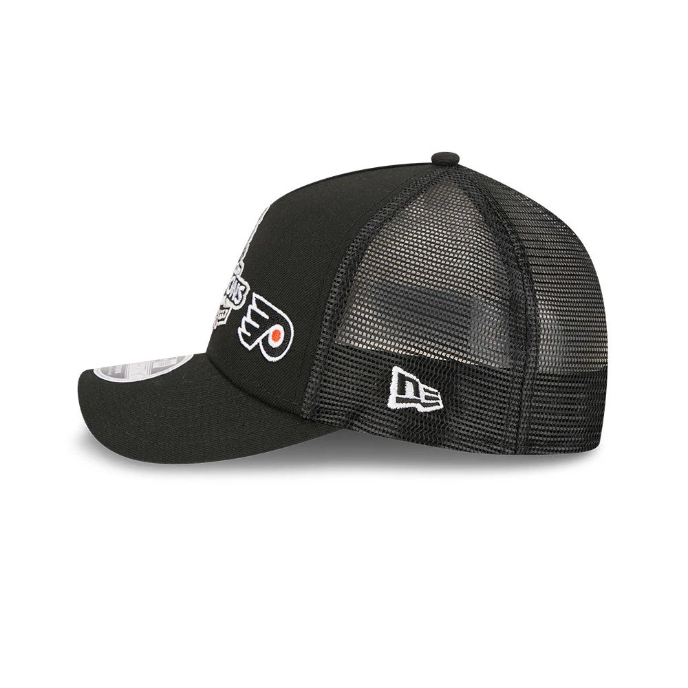 Pictured is this NHL Stanley Cup Champions Chicago Blackhawks 9FORTY M-Crown A-Frame Trucker Adjustable cap in black. 5