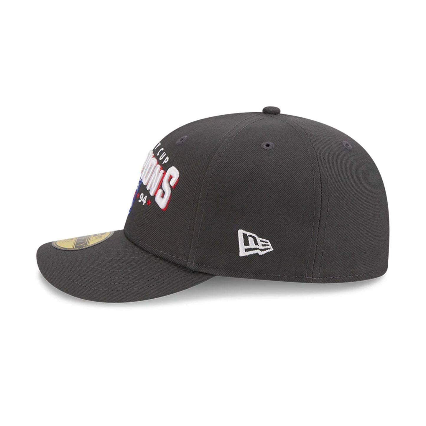 Pictured is this NHL Stanley Cup Champions New York Rangers 59FIFTY Fitted cap in dark grey. 6